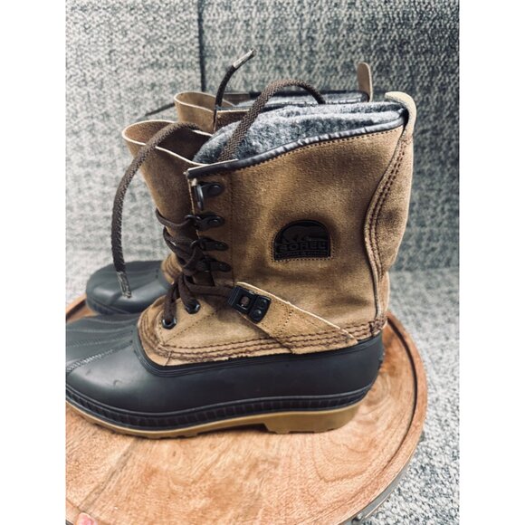 Sorel Kaufman Conquest Men’s US 8 Winter Snow Duck Boots Shoe Fur Lined Brown - Picture 5 of 11